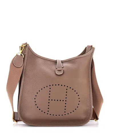 Pre-owned Pre-owned Hermes  Hermes Pm Evelyne Bag Gen Iii Clemence In Gray