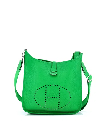 Pre-owned Pre-owned Hermes  Hermes Pm Evelyne Bag Gen Iii Clemence In Green