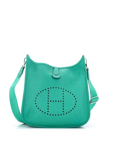 Pre-owned Pre-owned Hermes  Hermes Pm Evelyne Bag Gen Iii Clemence In Green