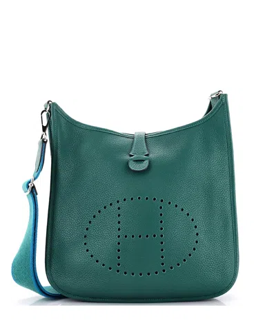 Pre-owned Pre-owned Hermes  Hermes Pm Evelyne Bag Gen Iii Clemence In Green
