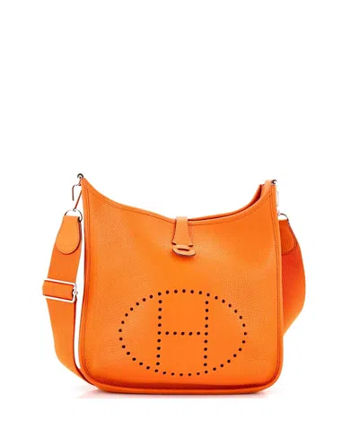 Pre-owned Pre-owned Hermes  Hermes Pm Evelyne Bag Gen Iii Clemence In Orange