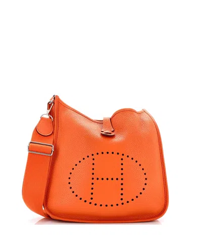 Pre-owned Pre-owned Hermes  Hermes Pm Evelyne Bag Gen Iii Clemence In Orange