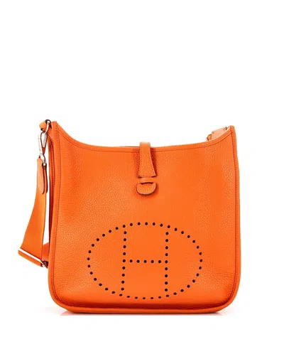 Pre-owned Pre-owned Hermes  Hermes Pm Evelyne Bag Gen Iii Clemence In Orange