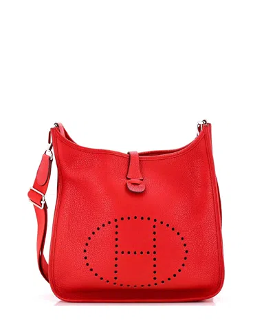 Pre-owned Pre-owned Hermes  Hermes Pm Evelyne Bag Gen Iii Clemence In Red