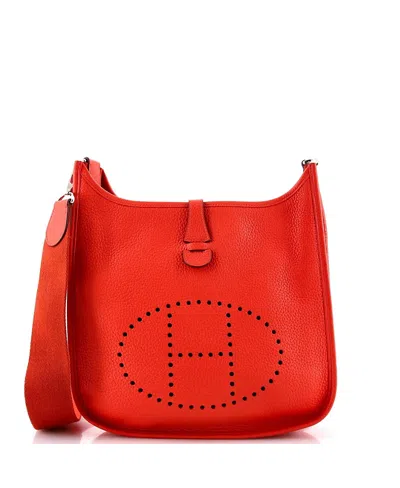 Pre-owned Pre-owned Hermes  Hermes Pm Evelyne Bag Gen Iii Clemence In Red