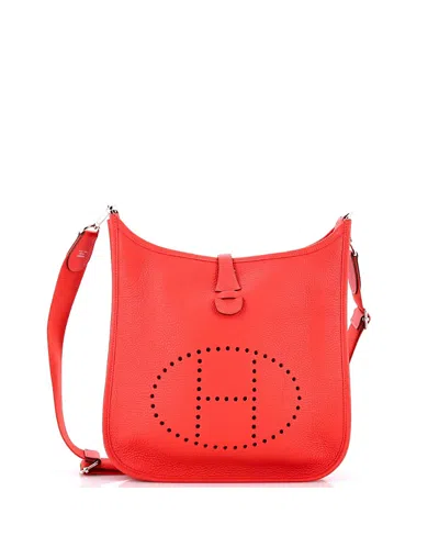 Pre-owned Pre-owned Hermes  Hermes Pm Evelyne Bag Gen Iii Clemence In Red