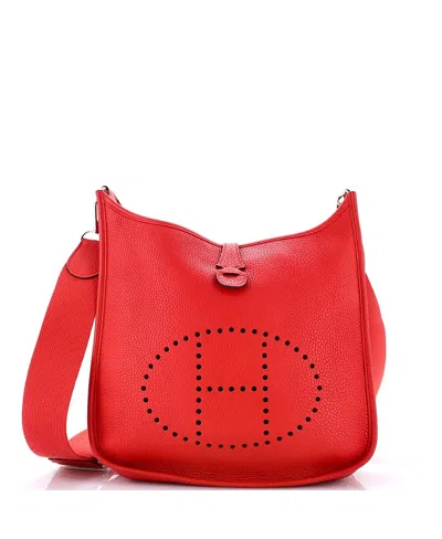 Pre-owned Pre-owned Hermes  Hermes Pm Evelyne Bag Gen Iii Clemence In Red