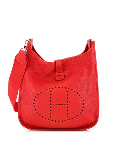 Pre-owned Pre-owned Hermes  Hermes Pm Evelyne Bag Gen Iii Clemence In Red
