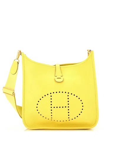Pre-owned Pre-owned Hermes  Hermes Pm Evelyne Bag Gen Iii Clemence In Yellow