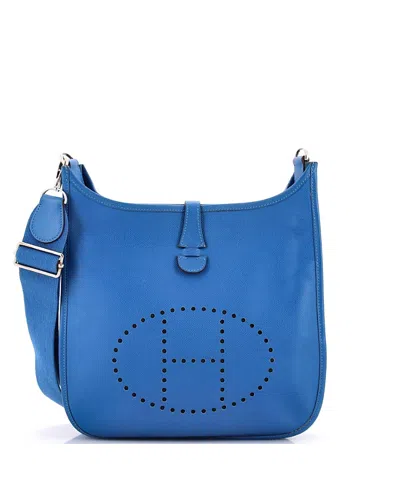 Pre-owned Pre-owned Hermes  Hermes Pm Evelyne Bag Gen Iii Epsom In Blue