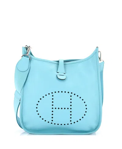 Pre-owned Pre-owned Hermes  Hermes Pm Evelyne Bag Gen Iii Epsom In Blue