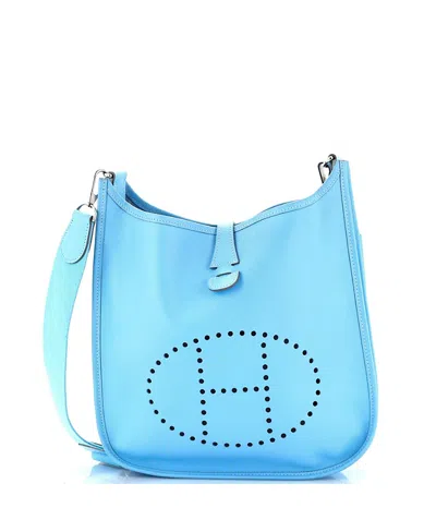 Pre-owned Pre-owned Hermes  Hermes Pm Evelyne Bag Gen Iii Epsom In Blue