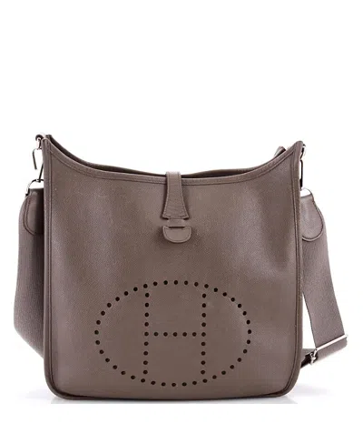 Pre-owned Pre-owned Hermes  Hermes Pm Evelyne Bag Gen Iii Epsom In Gray