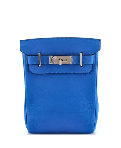 Pre-owned Hermes  Hermes Pm Hac A Dos Backpack Togo In Blue