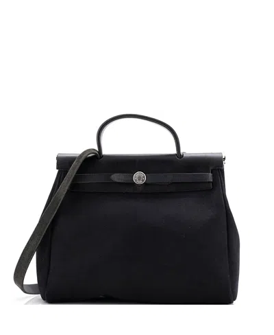 Pre-owned Pre-owned Hermes  Hermes Pm Herbag Toile And Leather In Black