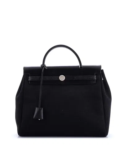 Pre-owned Pre-owned Hermes  Hermes Pm Herbag Toile And Leather In Black