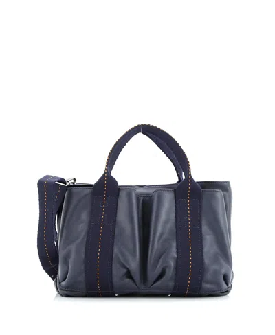 Pre-owned Pre-owned Hermes  Hermes Pm Horizontal Caravan Bag Leather In Blue