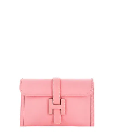 Pre-owned Pre-owned Hermes  Hermes Pm Jige Clutch Epsom In Pink