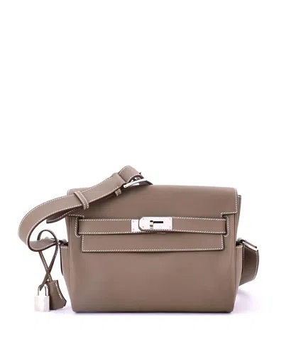 Pre-owned Pre-owned Hermes  Hermes Pm Kelly Messenger Bag Evercolor In Gray