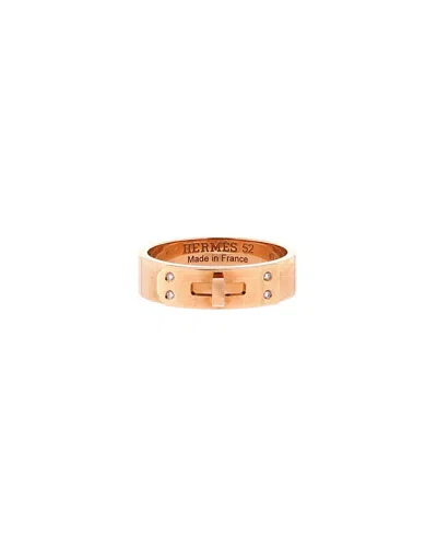 Pre-owned Pre-owned Hermes  Hermes Pm Kelly Ring 18k Rose Gold With Diamonds