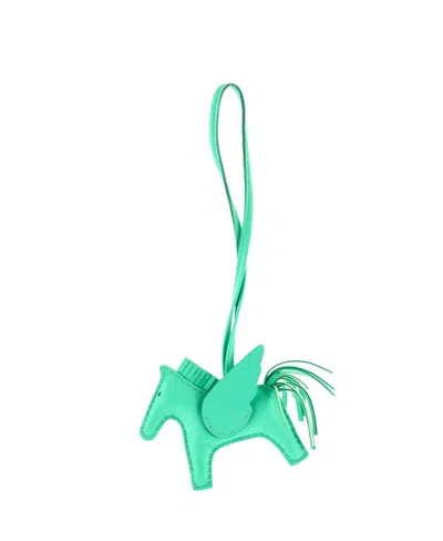 Pre-owned Pre-owned Hermes  Hermes Pm Monochrome Pegase Rodeo Bag Charm Leather In Green