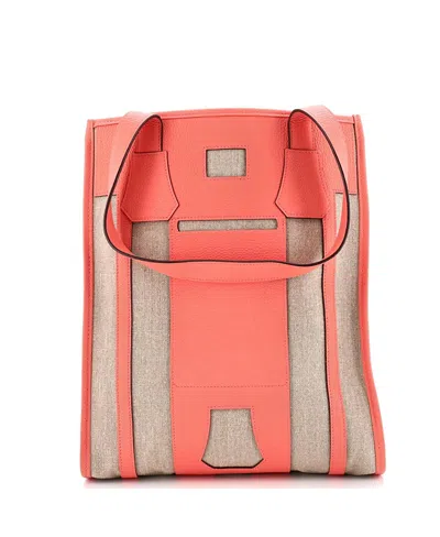 Pre-owned Pre-owned Hermes  Hermes Pm Petit H Bell Tote Toile And Leather