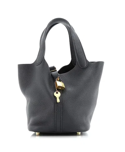 Pre-owned Pre-owned Hermes  Hermes Pm Picotin Lock Bag Clemence In Black