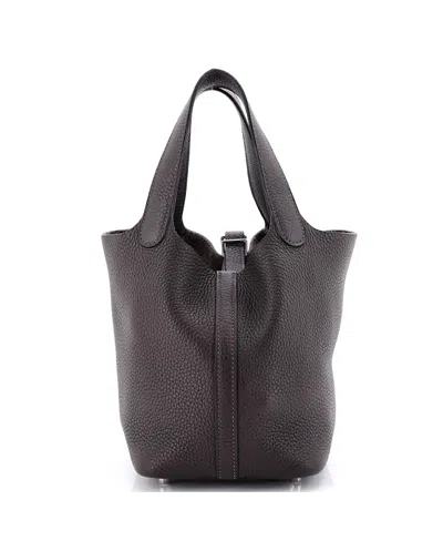 Pre-owned Pre-owned Hermes  Hermes Pm Picotin Lock Bag Clemence In Brown