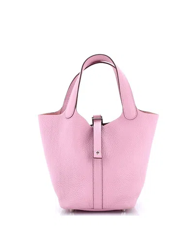 Pre-owned Pre-owned Hermes  Hermes Pm Picotin Lock Bag Clemence In Pink