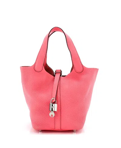 Pre-owned Pre-owned Hermes  Hermes Pm Picotin Lock Bag Clemence In Pink