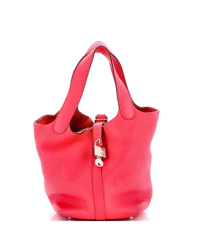 Pre-owned Pre-owned Hermes  Hermes Pm Picotin Lock Bag Clemence In Pink