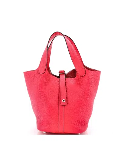Pre-owned Pre-owned Hermes  Hermes Pm Picotin Lock Bag Clemence In Pink
