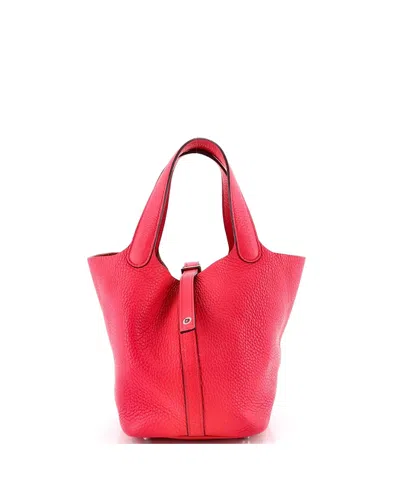 Pre-owned Pre-owned Hermes  Hermes Pm Picotin Lock Bag Clemence In Pink