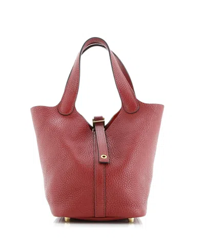 Pre-owned Pre-owned Hermes  Hermes Pm Picotin Lock Bag Clemence In Red