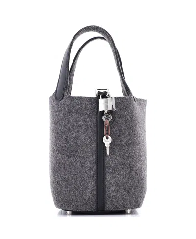 Pre-owned Pre-owned Hermes  Hermes Pm Picotin Lock Bag Felt With Leather