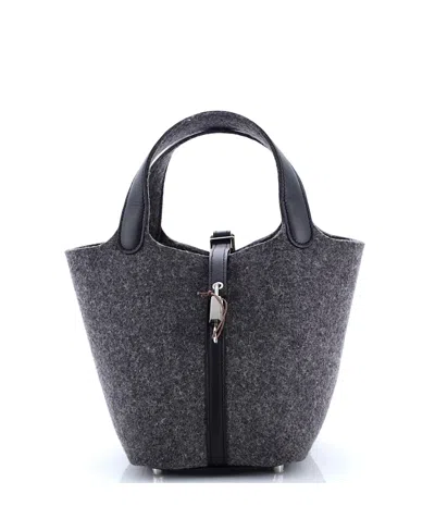 Pre-owned Pre-owned Hermes  Hermes Pm Picotin Lock Bag Felt With Leather