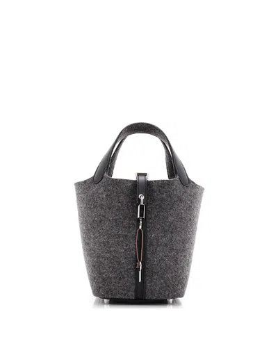 Pre-owned Pre-owned Hermes  Hermes Pm Picotin Lock Bag Felt With Leather