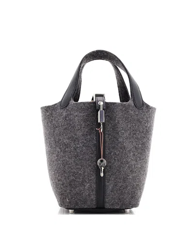 Pre-owned Pre-owned Hermes  Hermes Pm Picotin Lock Bag Felt With Leather In Multi