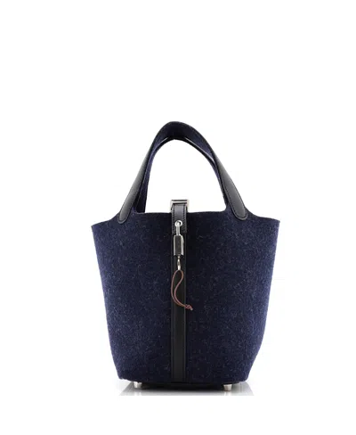 Pre-owned Pre-owned Hermes  Hermes Pm Picotin Lock Bag Felt With Leather In Multi