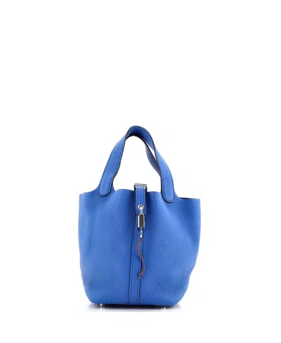 Pre-owned Pre-owned Hermes  Hermes Pm Picotin Lock Bag Maurice In Blue