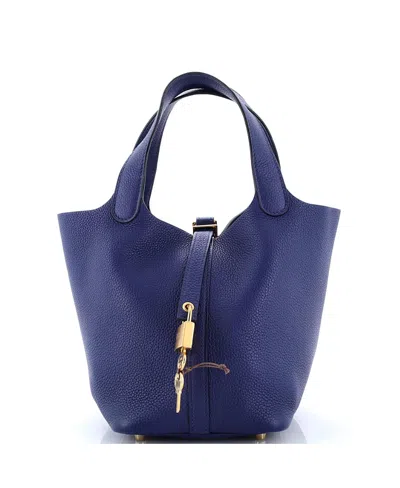 Pre-owned Pre-owned Hermes  Hermes Pm Picotin Lock Bag Maurice In Blue