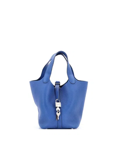 Pre-owned Pre-owned Hermes  Hermes Pm Picotin Lock Bag Maurice In Blue