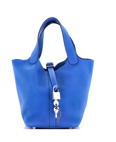 Pre-owned Pre-owned Hermes  Hermes Pm Picotin Lock Bag Maurice In Blue