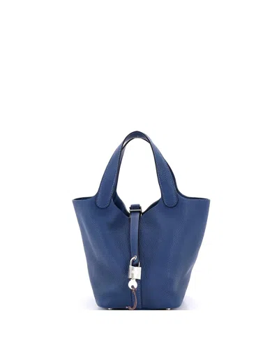 Pre-owned Pre-owned Hermes  Hermes Pm Picotin Lock Bag Maurice In Blue