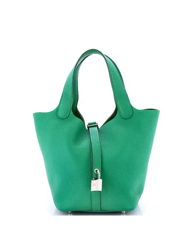 Pre-owned Pre-owned Hermes  Hermes Pm Picotin Lock Bag Maurice In Green