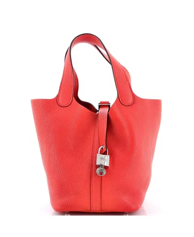 Pre-owned Pre-owned Hermes  Hermes Pm Picotin Lock Bag Maurice In Orange