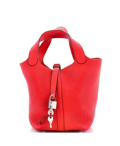 Pre-owned Pre-owned Hermes  Hermes Pm Picotin Lock Bag Maurice In Red