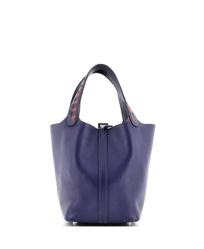 Pre-owned Pre-owned Hermes  Hermes Pm Picotin Lock Bag Tressage Epsom