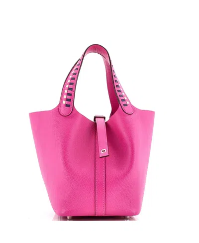 Pre-owned Pre-owned Hermes  Hermes Pm Picotin Lock Bag Tressage Epsom
