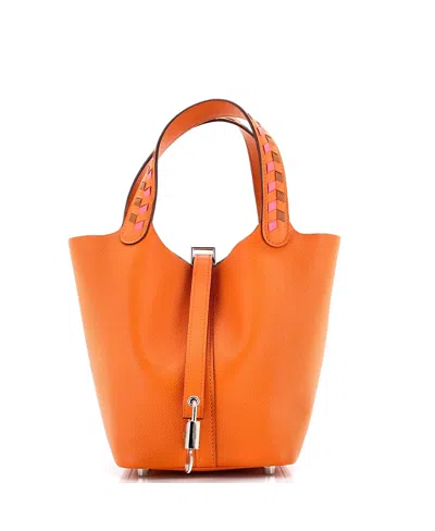 Pre-owned Pre-owned Hermes  Hermes Pm Picotin Lock Bag Tressage Epsom